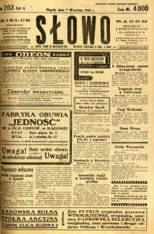 Słowo, 1923, R. 2, nr 203