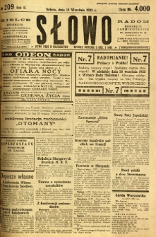 Słowo, 1923, R. 2, nr 209