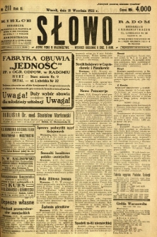 Słowo, 1923, R. 2, nr 211