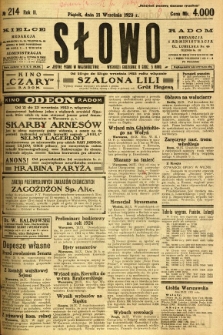 Słowo, 1923, R. 2, nr 214