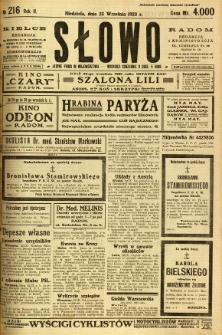 Słowo, 1923, R. 2, nr 216