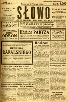 Słowo, 1923, R. 2, nr 221
