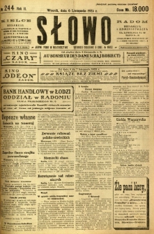 Słowo, 1923, R. 2, nr 244