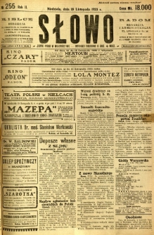 Słowo, 1923, R. 2, nr 255