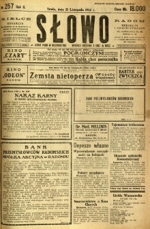 Słowo, 1923, R. 2, nr 257