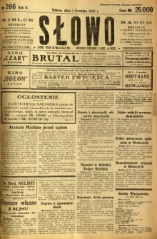 Słowo, 1923, R. 2, nr 266
