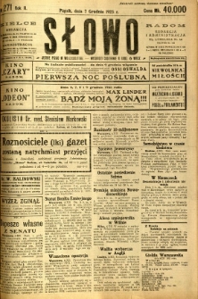 Słowo, 1923, R. 2, nr 271