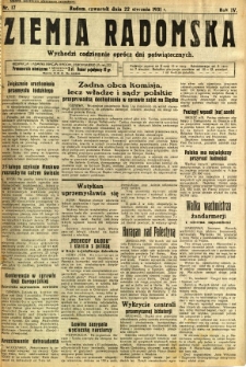 Ziemia Radomska, 1931, R. 4, nr 17
