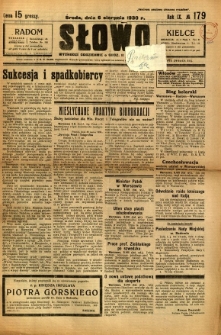 Słowo, 1930. R. 9, nr 179