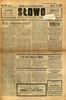 Słowo, 1930. R. 9, nr 182