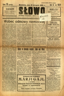 Słowo, 1930. R.9, nr 183