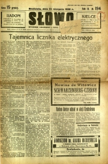 Słowo, 1930. R. 9, nr 194