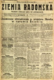 Ziemia Radomska, 1931, R. 4, nr 22