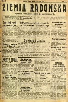 Ziemia Radomska, 1931, R. 4, nr 27