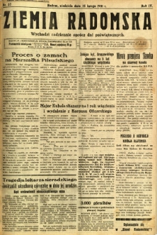 Ziemia Radomska, 1931, R. 4, nr 37