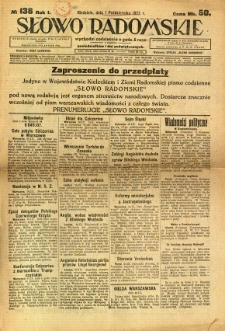 Słowo Radomskie, 1922, R. 1, nr 138