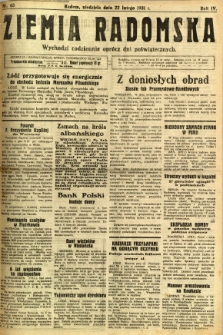 Ziemia Radomska, 1931, R. 4, nr 43