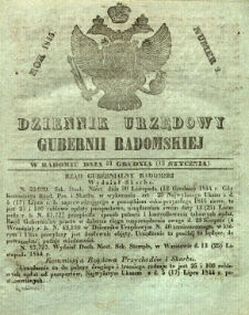 Dziennik Urzędowy Gubernii Radomskiej, 1845, nr 2