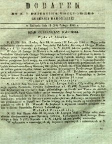 Dziennik Urzędowy Gubernii Radomskiej, 1845, nr 8, dod. I