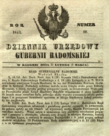 Dziennik Urzędowy Gubernii Radomskiej, 1845, nr 10