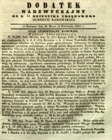 Dziennik Urzędowy Gubernii Radomskiej, 1845, nr 14, dod. I