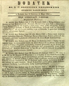 Dziennik Urzędowy Gubernii Radomskiej, 1845, nr 18, dod. III