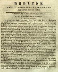 Dziennik Urzędowy Gubernii Radomskiej, 1845, nr 19, dod. I