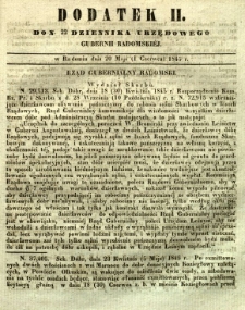 Dziennik Urzędowy Gubernii Radomskiej, 1845, nr 22, dod. II