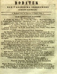 Dziennik Urzędowy Gubernii Radomskiej, 1845, nr 27, dod. I