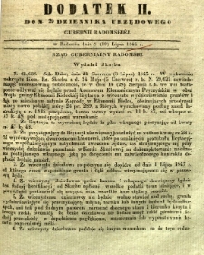 Dziennik Urzędowy Gubernii Radomskiej, 1845, nr 29, dod. II