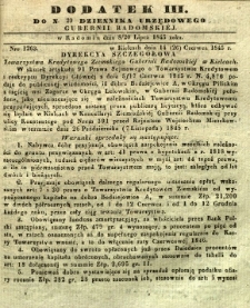 Dziennik Urzędowy Gubernii Radomskiej, 1845, nr 29, dod. III