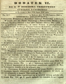 Dziennik Urzędowy Gubernii Radomskiej, 1845, nr 29, dod. VI