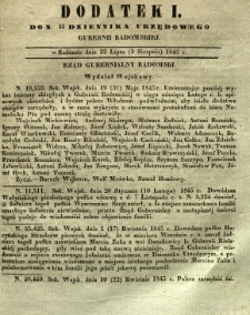 Dziennik Urzędowy Gubernii Radomskiej, 1845, nr 31, dod. I