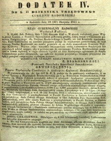 Dziennik Urzędowy Gubernii Radomskiej, 1845, nr 35, dod. IV
