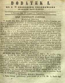 Dziennik Urzędowy Gubernii Radomskiej, 1845, nr 36, dod. I