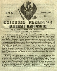 Dziennik Urzędowy Gubernii Radomskiej, 1845, nr 38