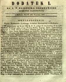 Dziennik Urzędowy Gubernii Radomskiej, 1845, nr 39, dod. I