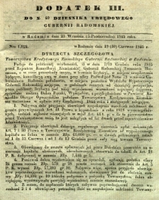 Dziennik Urzędowy Gubernii Radomskiej, 1845, nr 40, dod. III