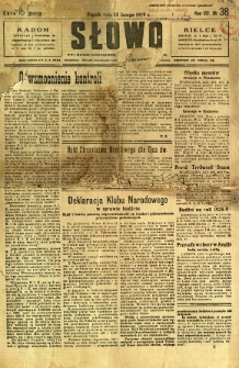 Słowo, 1929, R. 8, nr 38