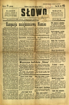 Słowo, 1929, R. 8, nr 45