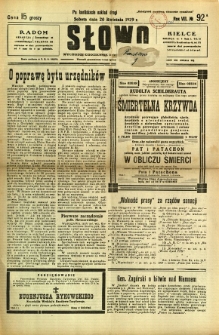 Słowo, 1929, R. 8, nr 92
