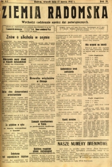 Ziemia Radomska, 1931, R. 4, nr 62