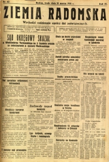 Ziemia Radomska, 1931, R. 4, nr 63
