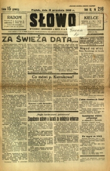 Słowo, 1930. R. 9, nr 216