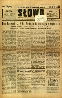 Słowo, 1930. R. 9, nr 221