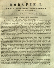 Dziennik Urzędowy Gubernii Radomskiej, 1845, nr 41, dod. I