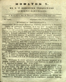 Dziennik Urzędowy Gubernii Radomskiej, 1845, nr 41, dod. V