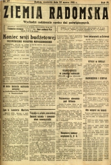 Ziemia Radomska, 1931, R. 4, nr 67