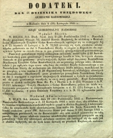 Dziennik Urzędowy Gubernii Radomskiej, 1845, nr 46, dod. I