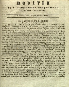 Dziennik Urzędowy Gubernii Radomskiej, 1845, nr 52, dod.